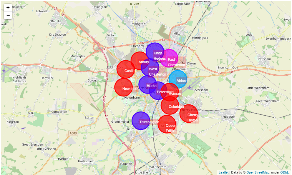 K-Means Neighbours - Clustering of Districts using all venue data